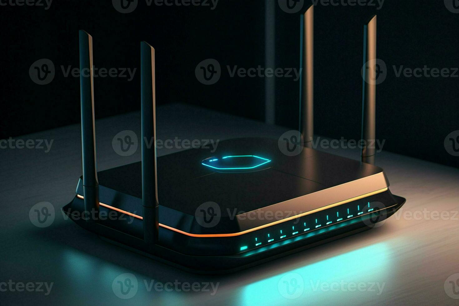 3d rendering of a wireless router on a dark background. High resolution image. ai generated pro photo