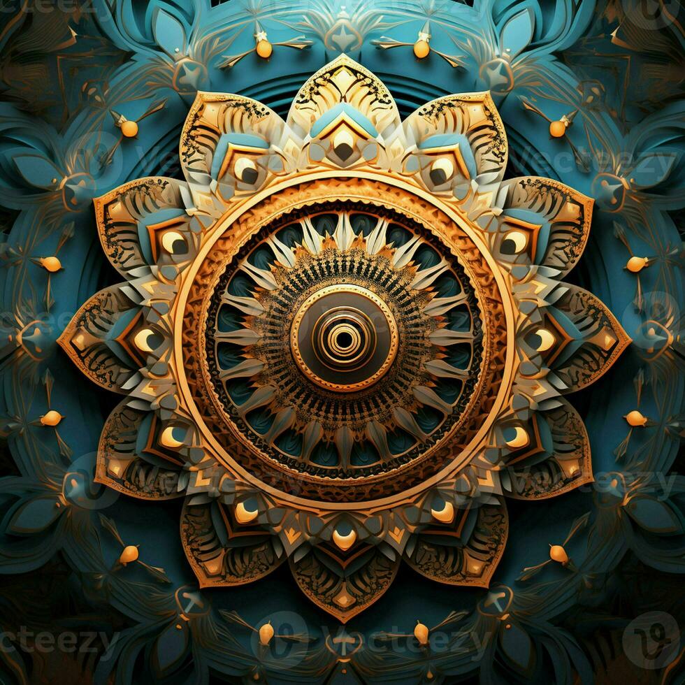 Abstract colorful mandala on a dark background. ai generated. ai generated pro photo