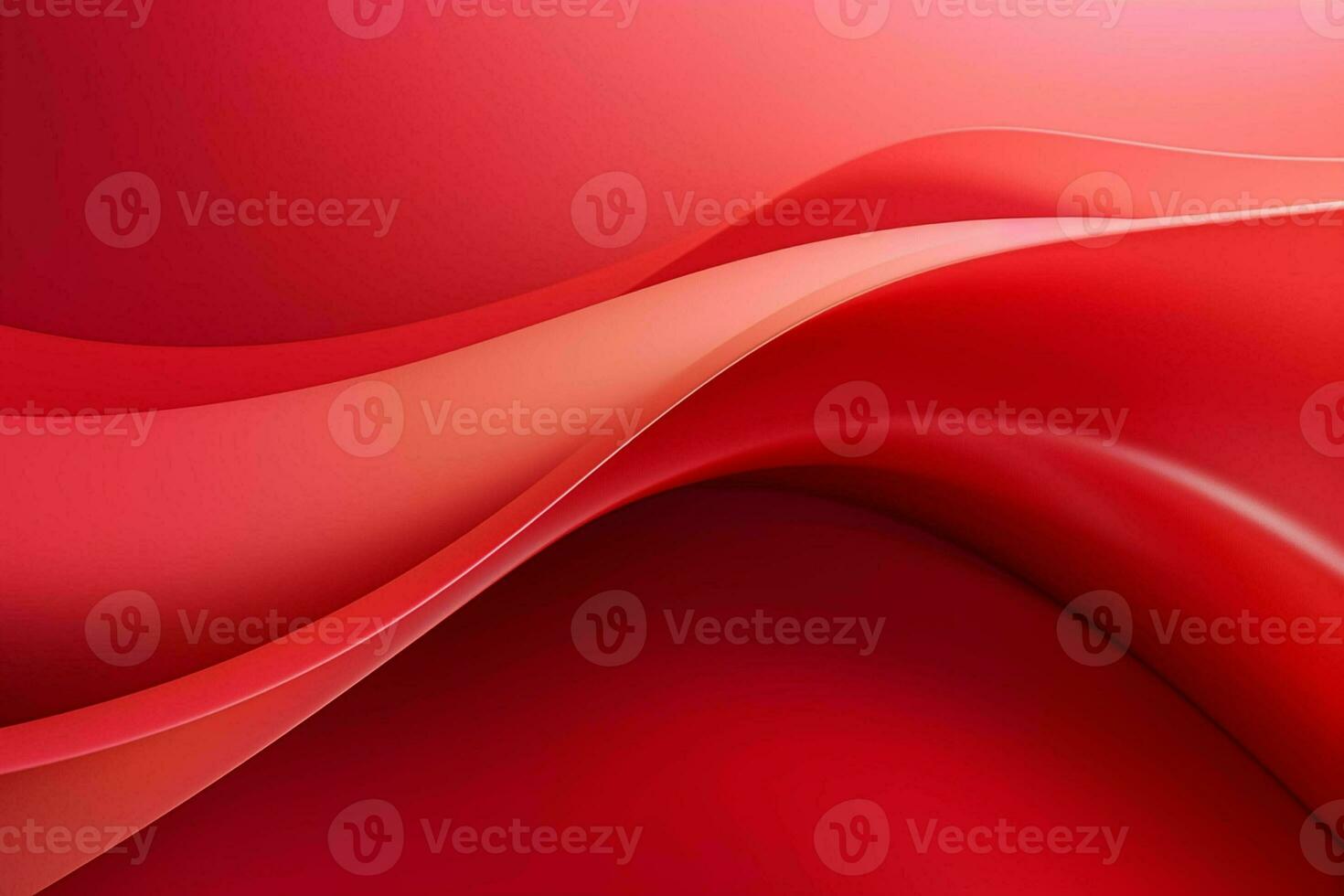 Abstract red wavy background. 3d rendering, 3d illustration. ai generated pro photo