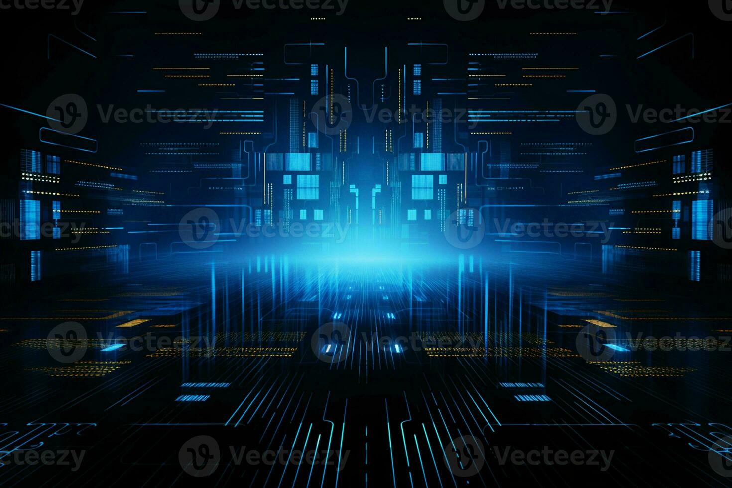 Abstract technology background. Futuristic user interface. 3D Rendering. ai generated pro photo