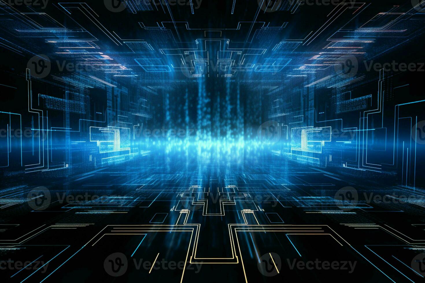 Abstract technology background. Futuristic user interface. 3D Rendering. ai generated photo