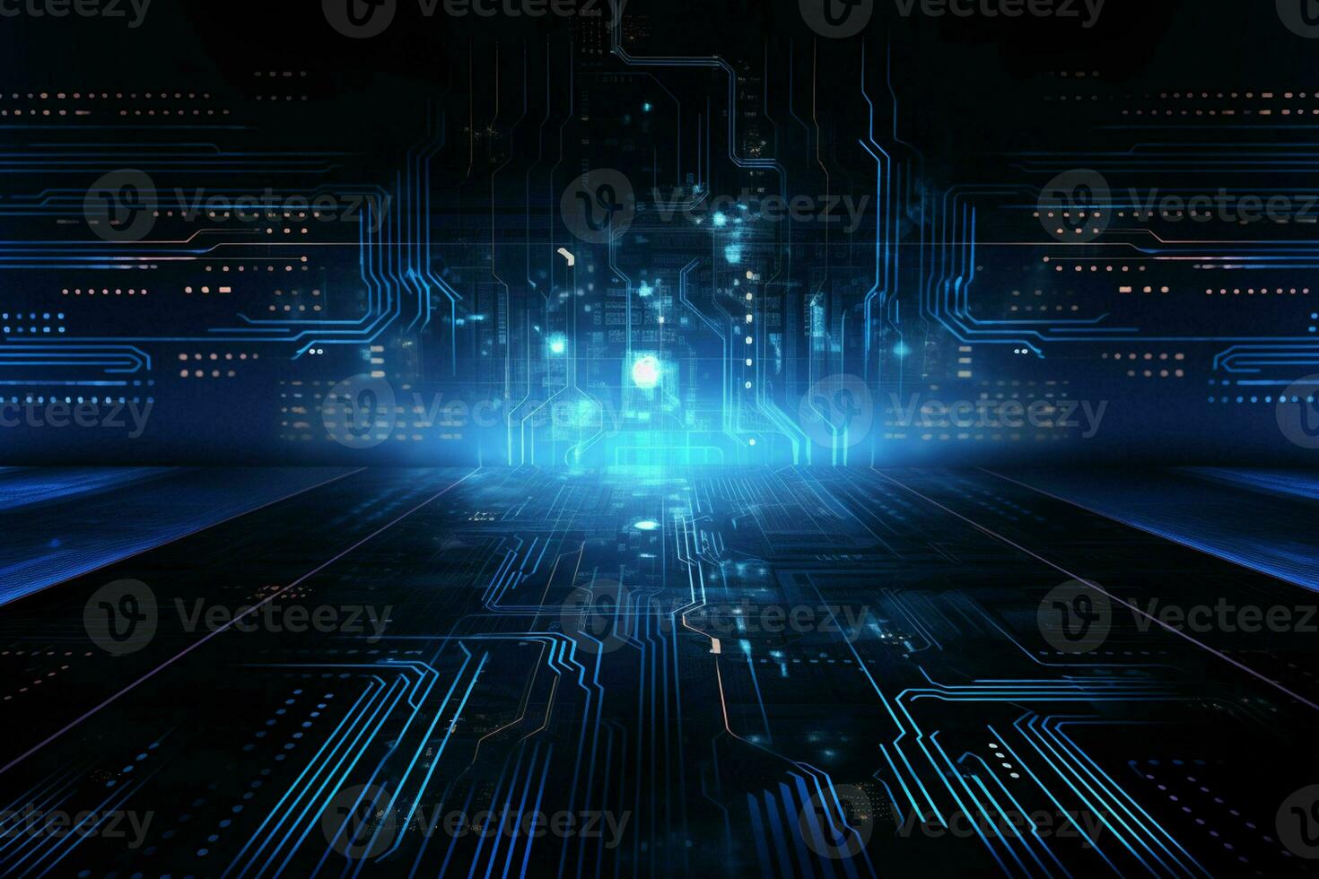 Abstract technology background. Futuristic user interface. 3D Rendering. ai generated photo