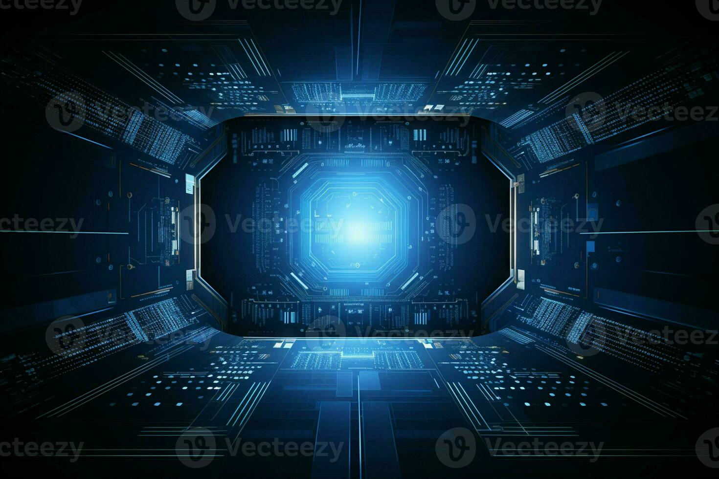 Abstract technology background. Futuristic user interface. 3D Rendering. ai generated photo