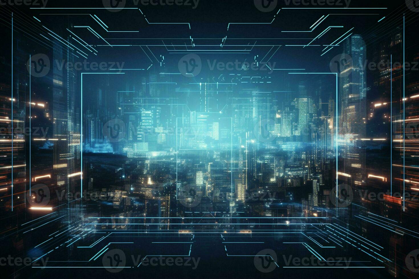 Abstract technology background. Futuristic user interface. 3D Rendering. ai generated photo