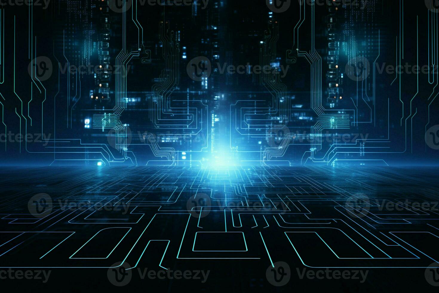 Abstract technology background. Futuristic user interface. 3D Rendering. ai generated photo