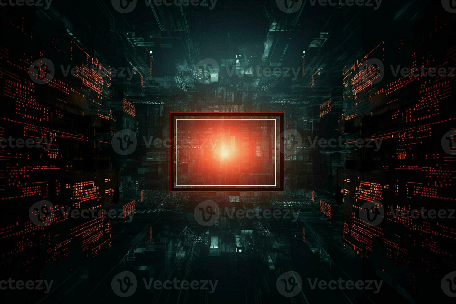 Abstract technology background. Futuristic user interface. 3D Rendering. ai generated photo
