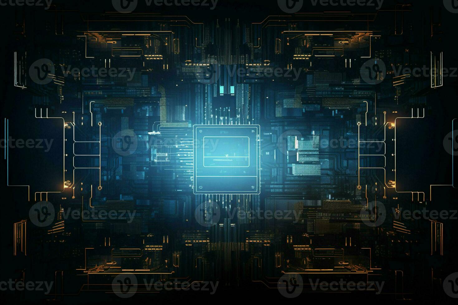 Abstract technology background. Futuristic user interface. 3D Rendering. ai generated photo