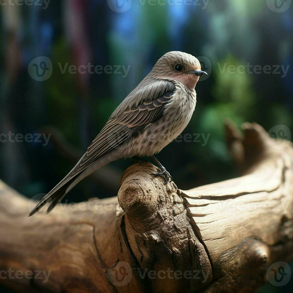 Colorful bird sitting on a branch in the forest. Wildlife scene. Ai generated pro photo