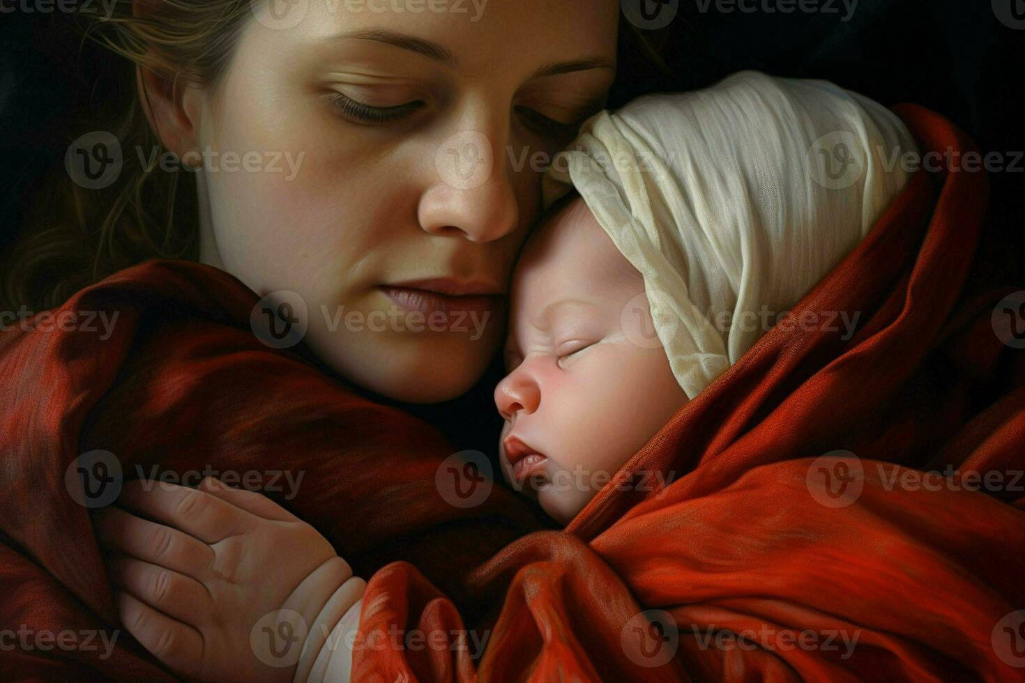 Mother with her newborn baby, Motherhood concept. Ai generated pro photo