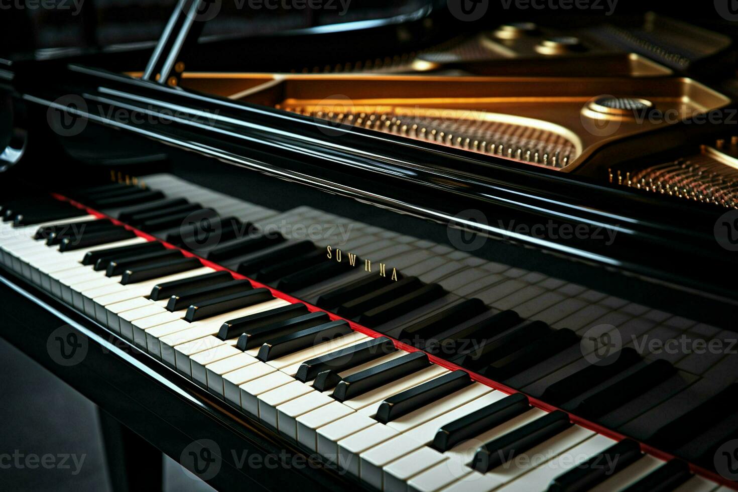 Close up view of grand piano, Entertainment concept. ai generated  pro photo