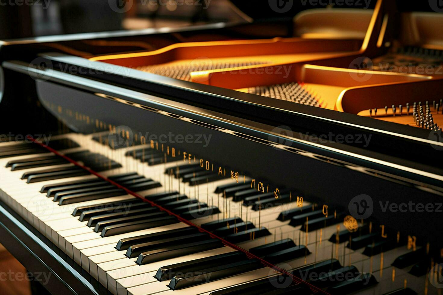 Close up view of grand piano, Entertainment concept. ai generated  pro photo