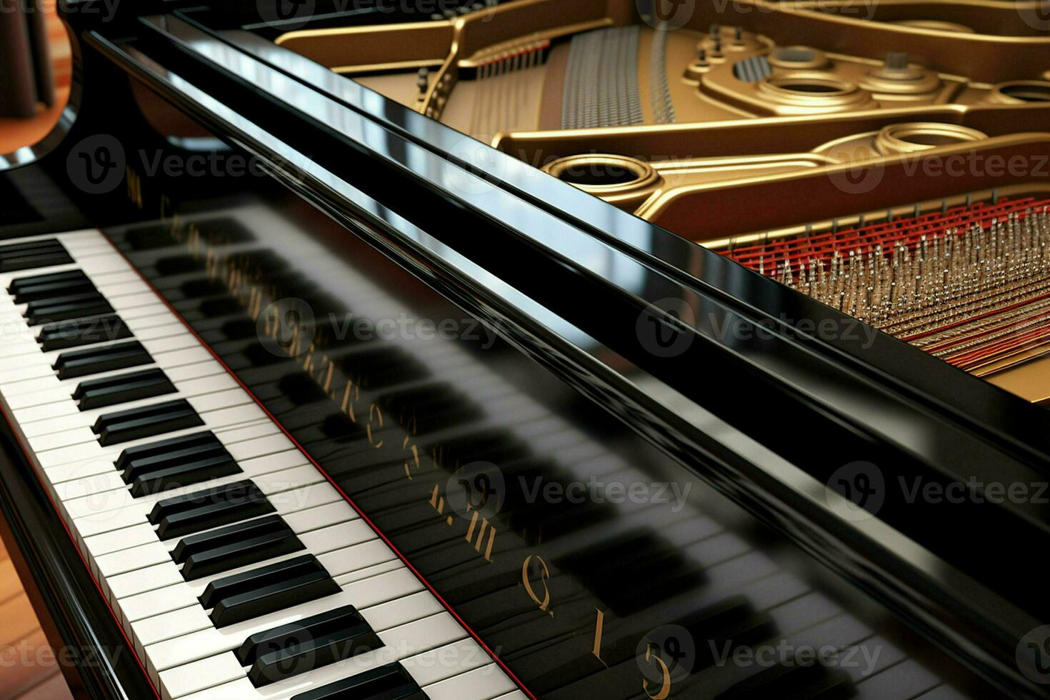 Close up view of grand piano, Entertainment concept. ai generated  pro photo