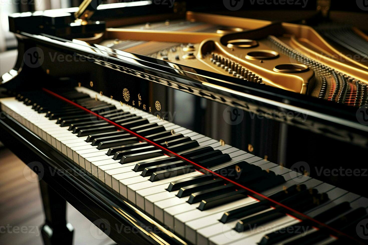 Close up view of grand piano, Entertainment concept. ai generated  pro photo