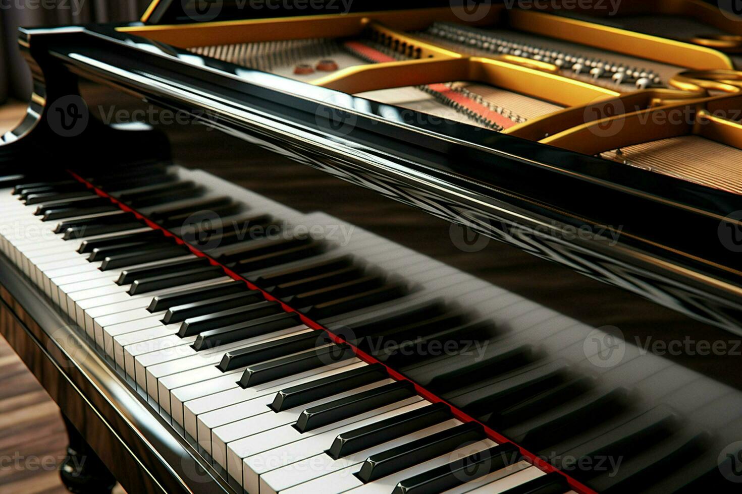 Close up view of grand piano, Entertainment concept. ai generated  pro photo