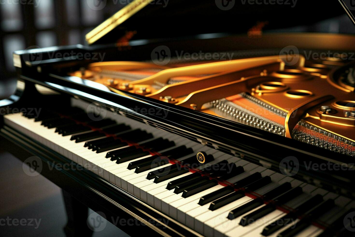 Close up view of grand piano, Entertainment concept. ai generated  pro photo