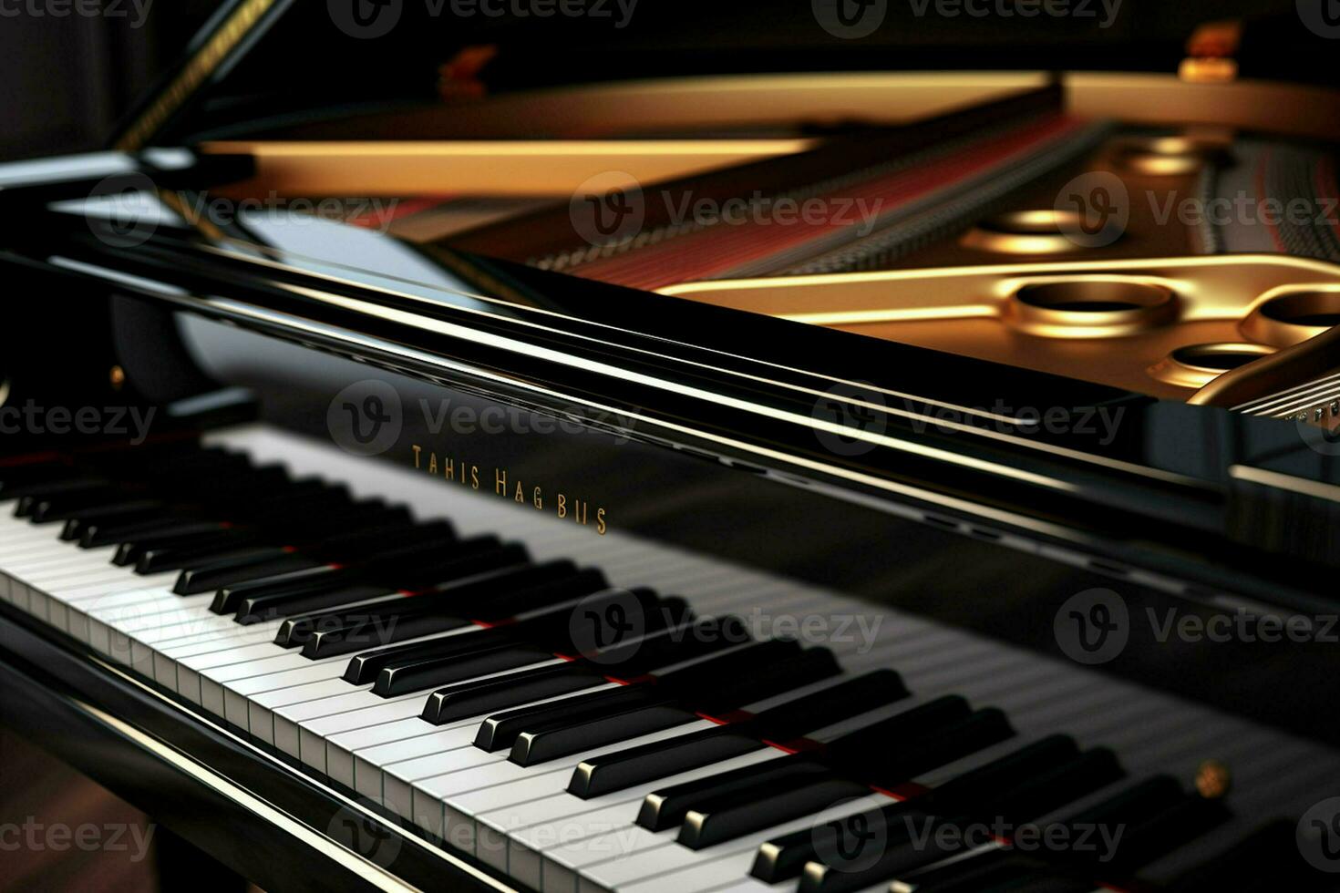 Close up view of grand piano, Entertainment concept. ai generated  pro photo