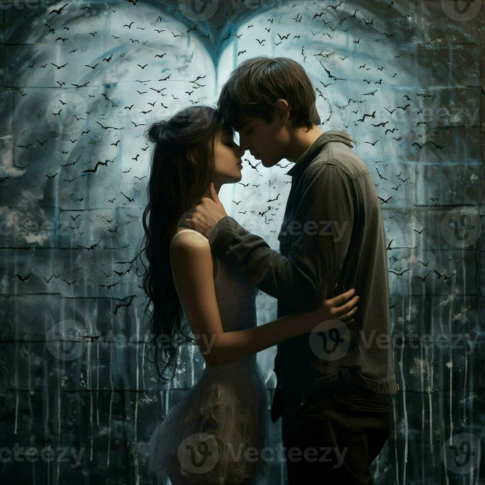 Romantic young couple in love. Valentine's Day. Love. ai generated  pro photo