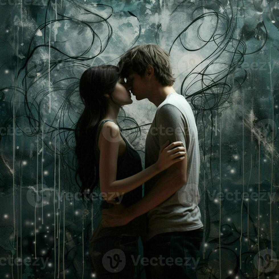 Romantic young couple in love. Valentine's Day. Love. ai generated  pro photo
