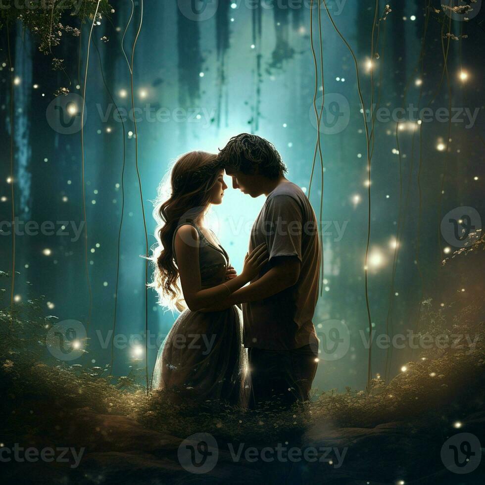 Romantic young couple in love. Valentine's Day. Love. ai generated  pro photo