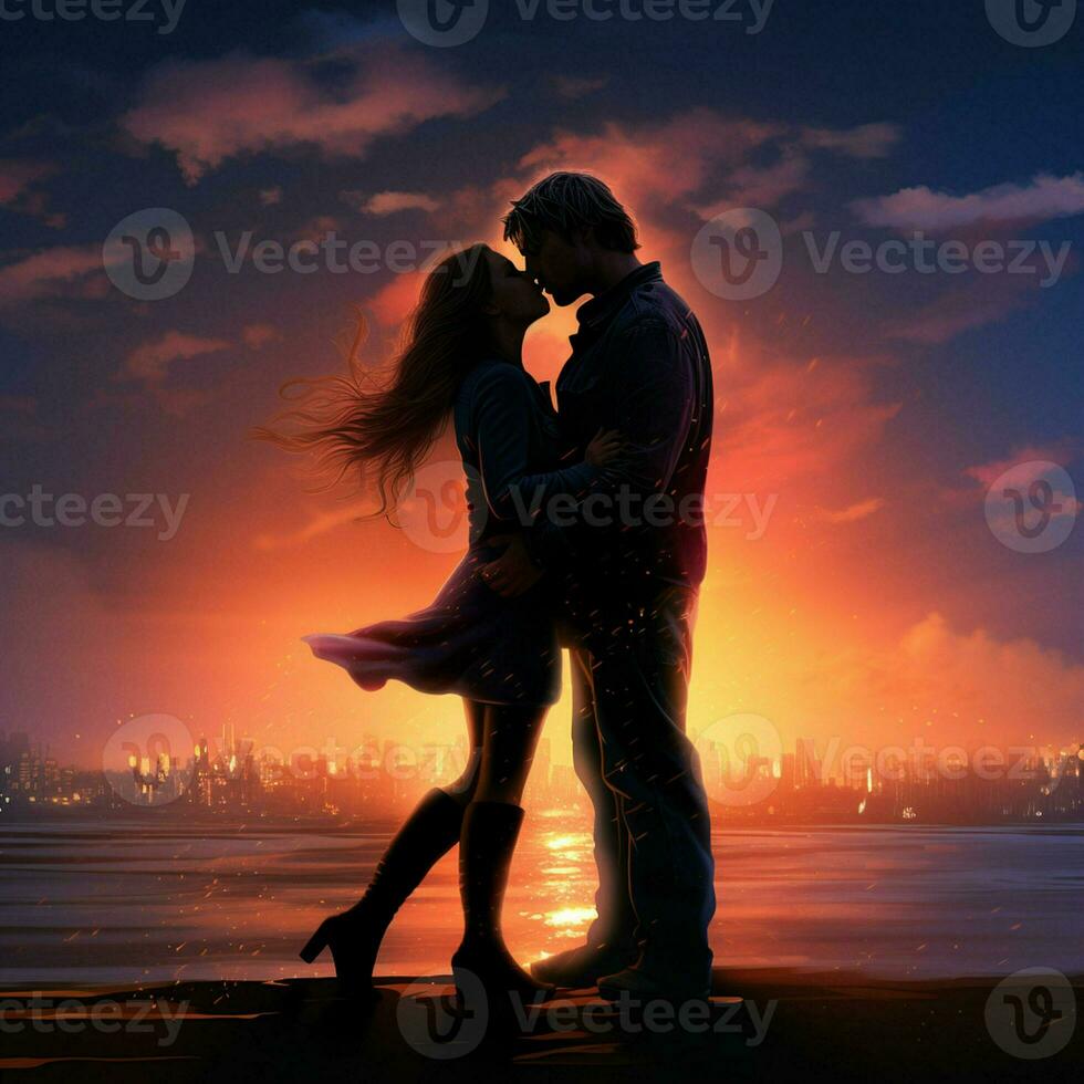 Romantic young couple in love. Valentine's Day. Love. ai generated  pro photo