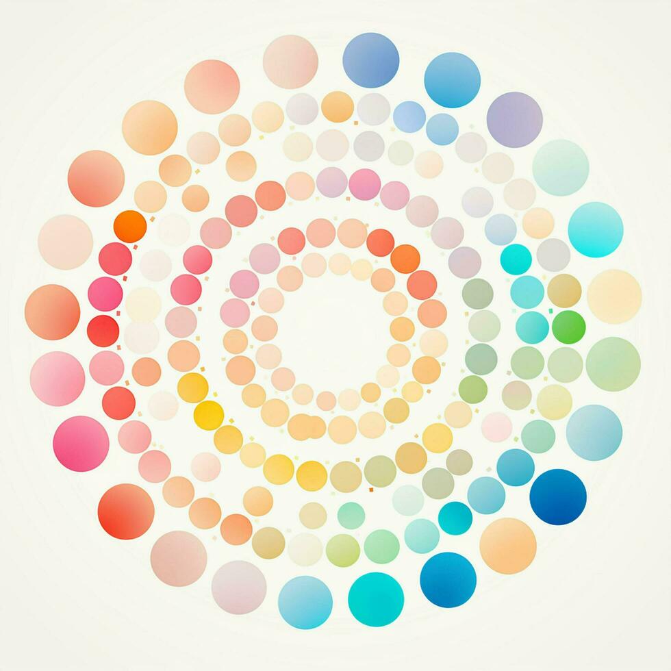 abstract background with colorful circles. abstract background with multicolored circles in retro style. ai generated photo