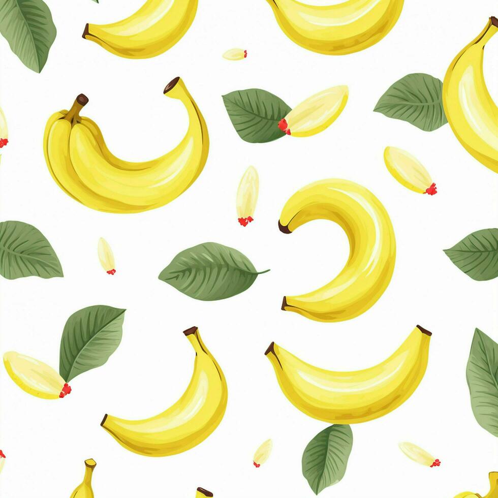 bananas and leaves on white background design. ai generated photo