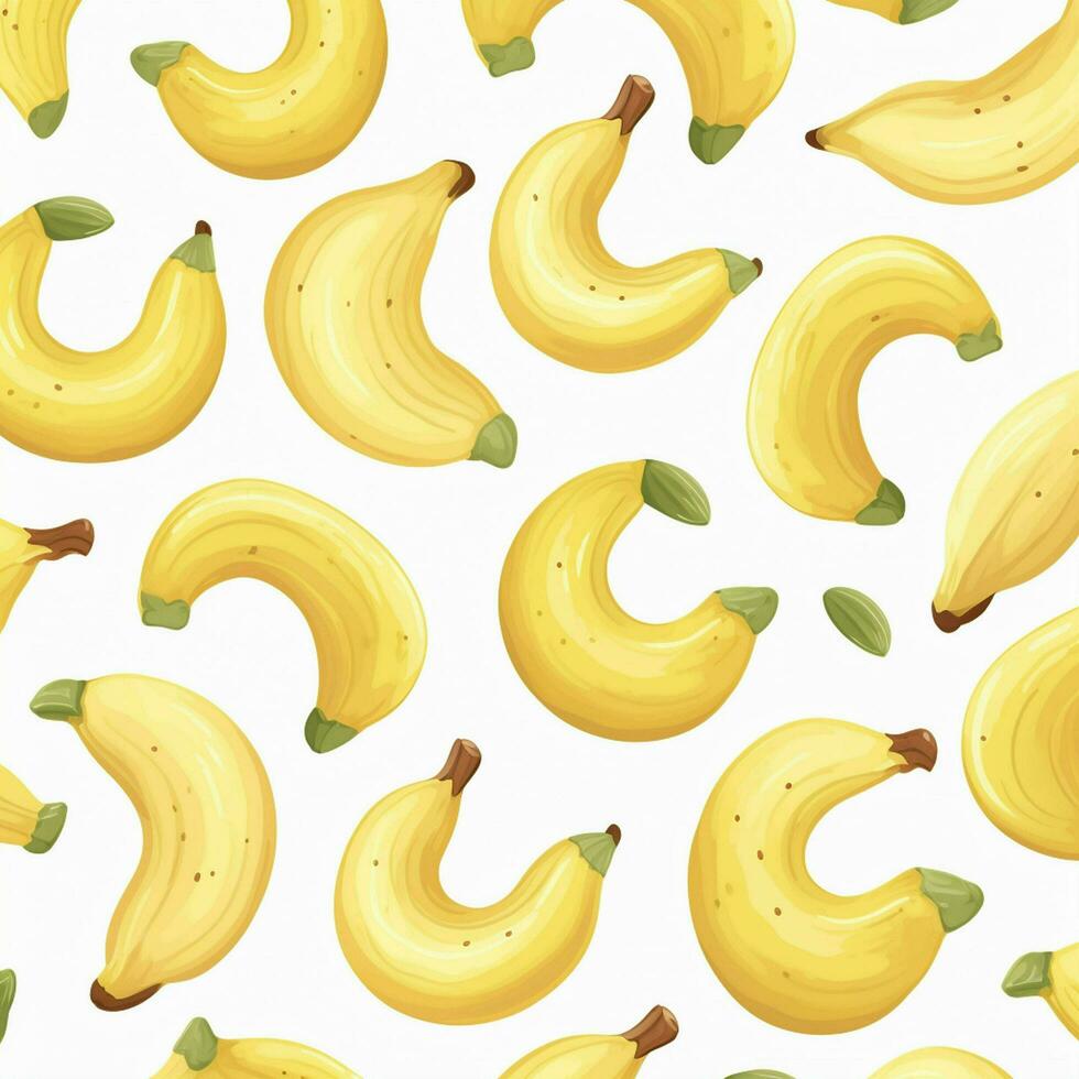 bananas and leaves on white background design. ai generated photo