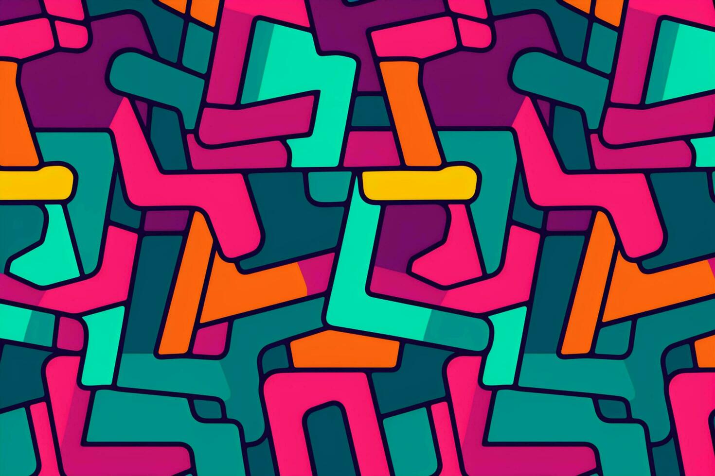 Colorful wavy background digital art illustration. generated ai photo