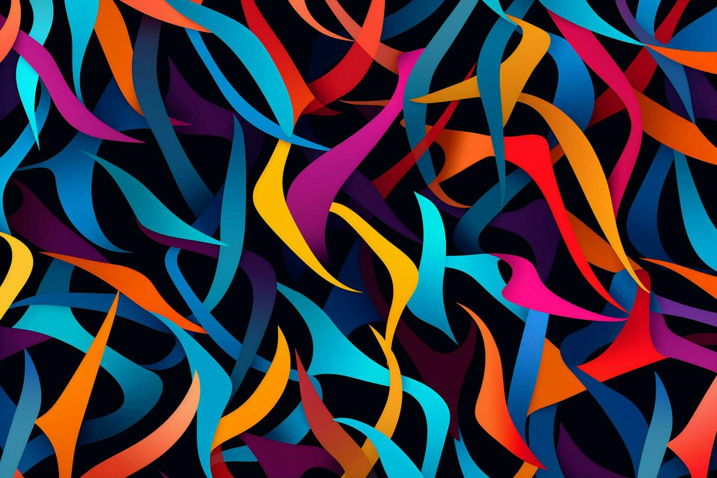 Colorful wavy background digital art illustration. generated ai photo
