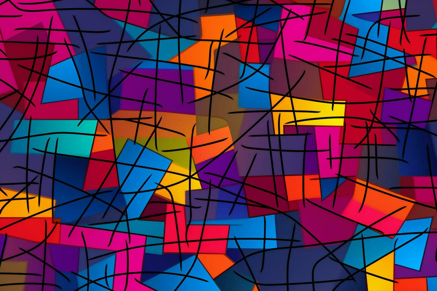 Colorful wavy background digital art illustration. generated ai photo