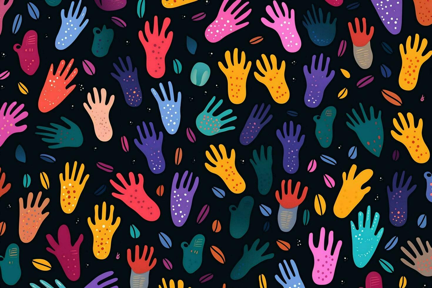 Cartoon hand drawn doodles background design different colors. ai generated photo