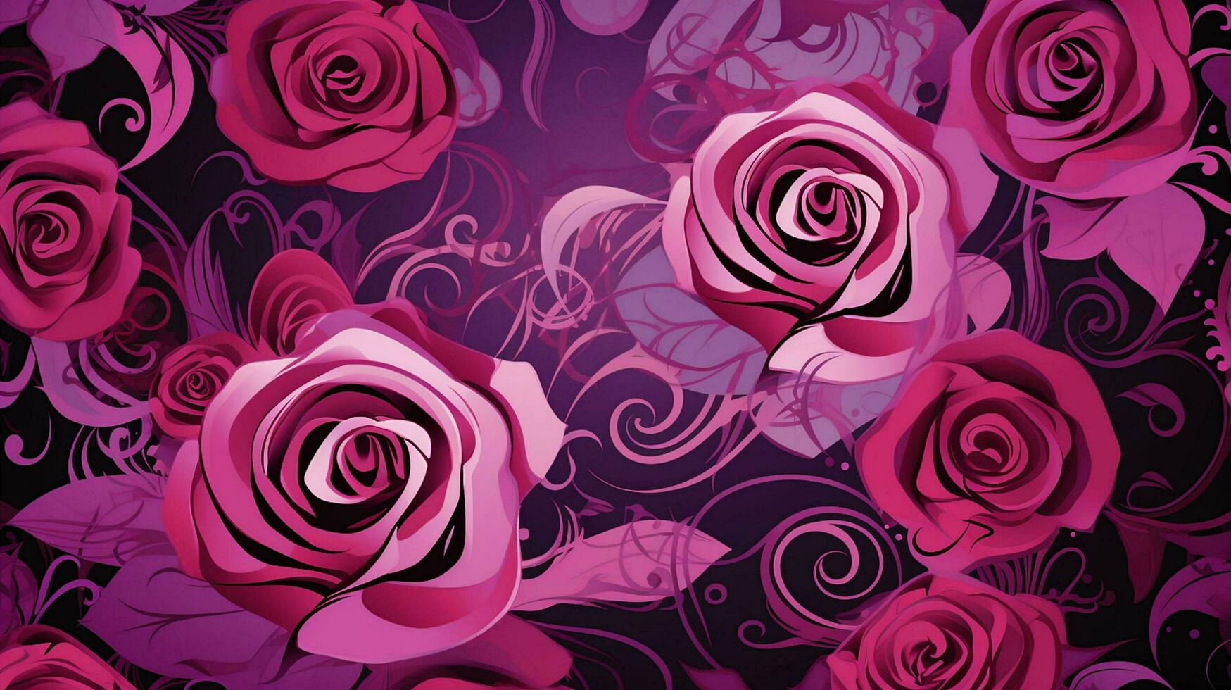 rose flower background design, red roses on black background. ai generated free photo