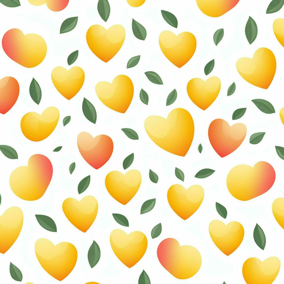 colorful hearts and leaves background design. ai generated free photo