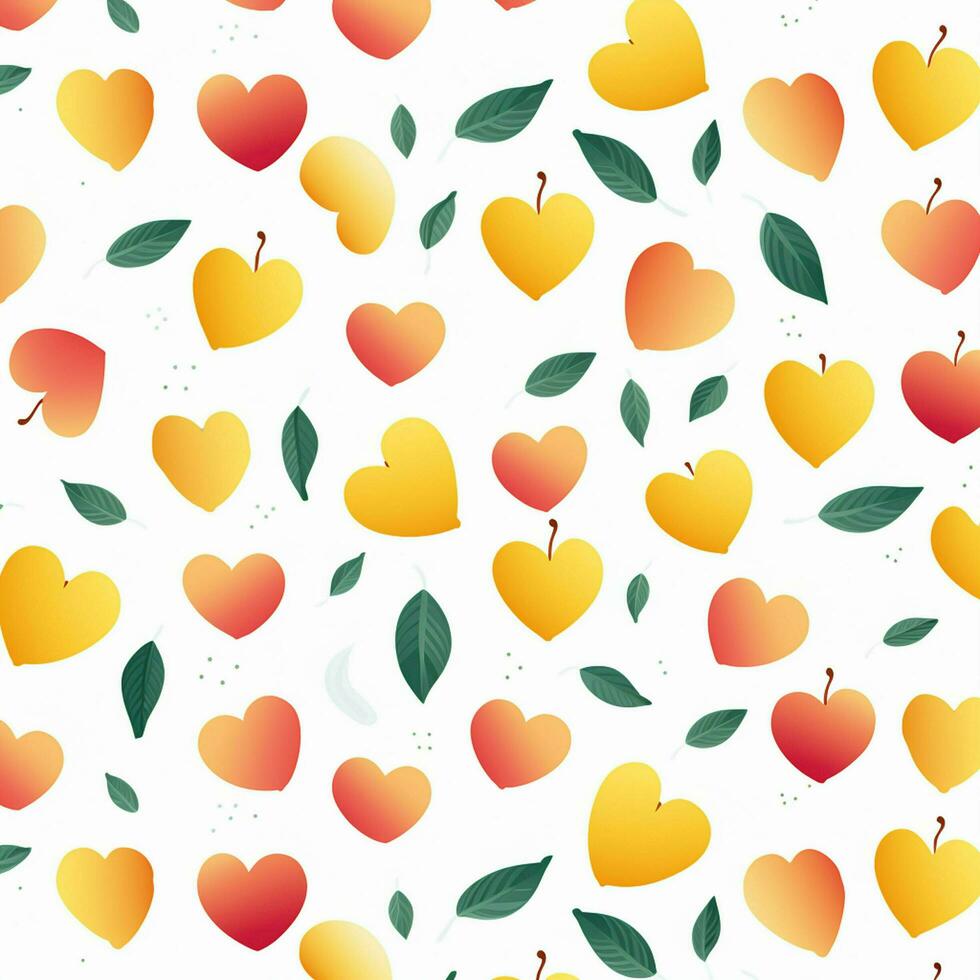 colorful hearts and leaves background design. ai generated free photo