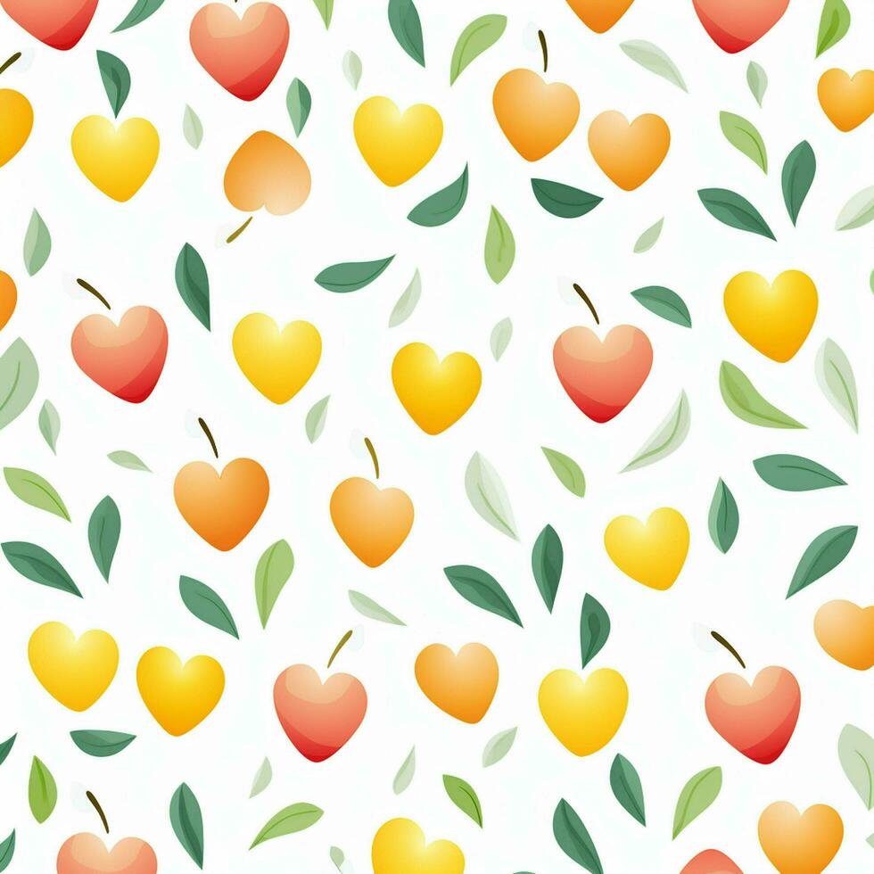 colorful hearts and leaves background design. ai generated free photo