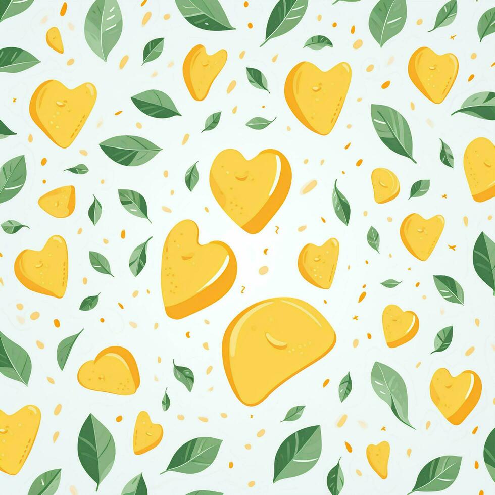 colorful hearts and leaves background design. ai generated free photo