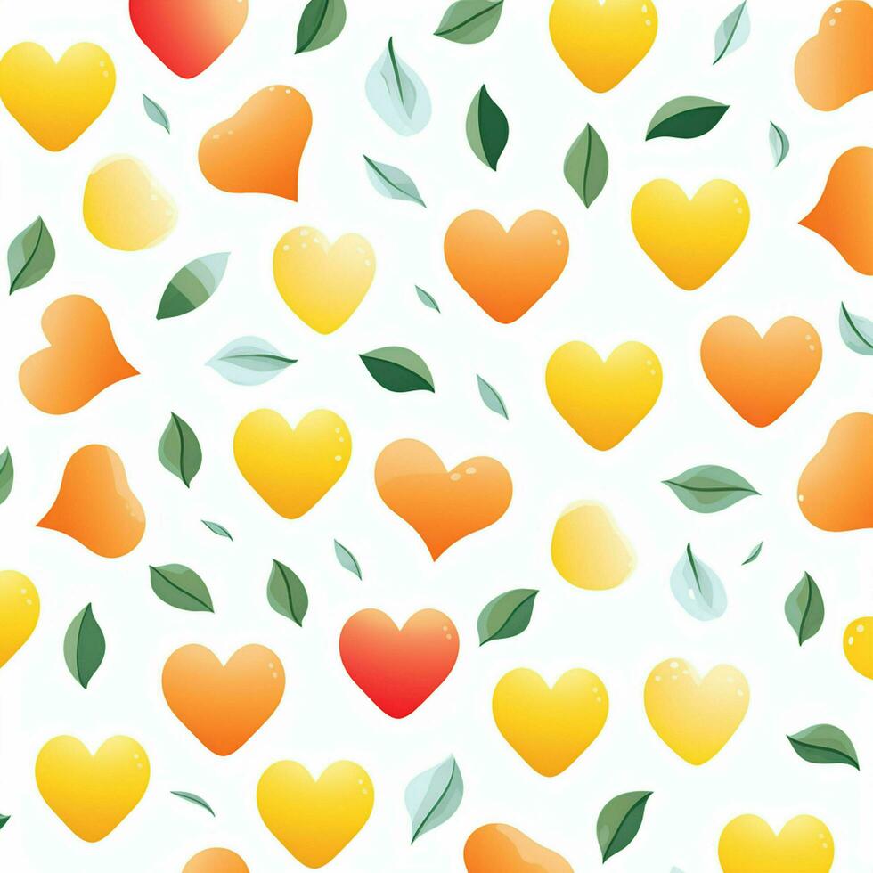 colorful hearts and leaves background design. ai generated free photo