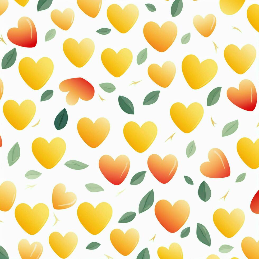 colorful hearts and leaves background design. ai generated free photo