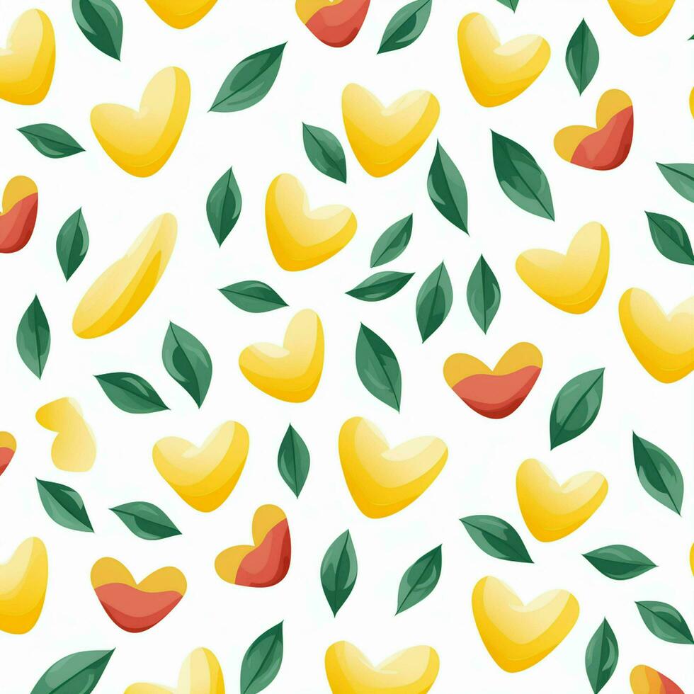 colorful hearts and leaves background design. ai generated free photo