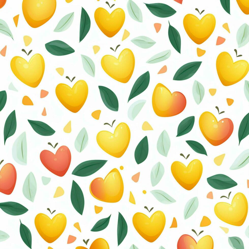 colorful hearts and leaves background design. ai generated free photo