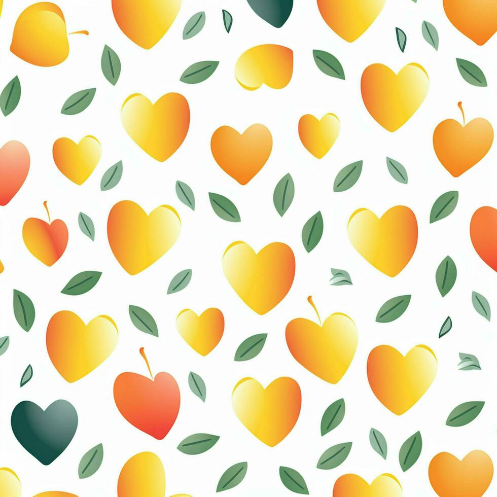 colorful hearts and leaves background design. ai generated free photo