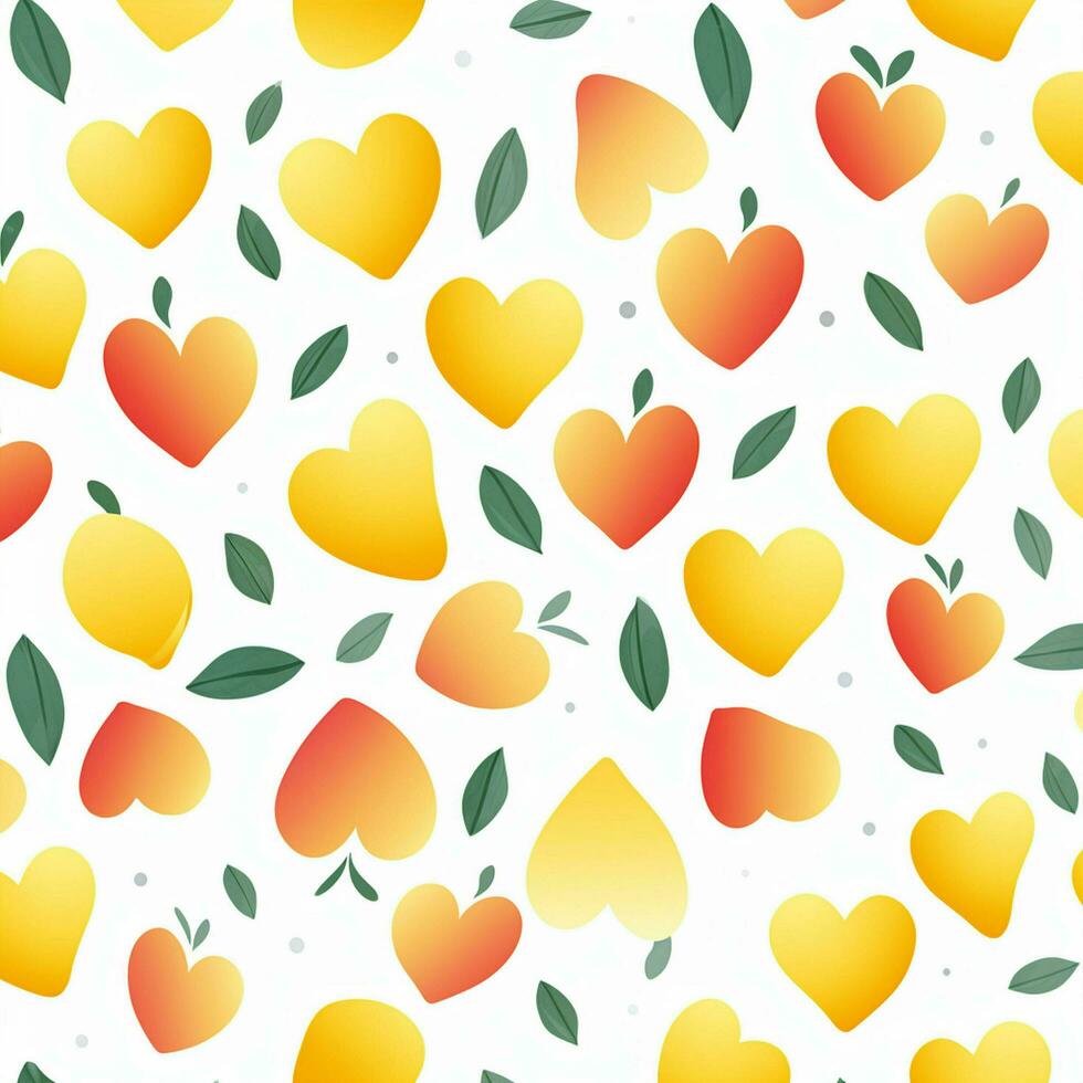 colorful hearts and leaves background design. ai generated free photo