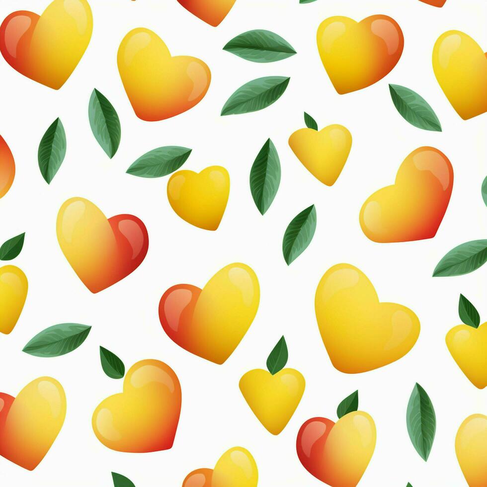 colorful hearts and leaves background design. ai generated free photo