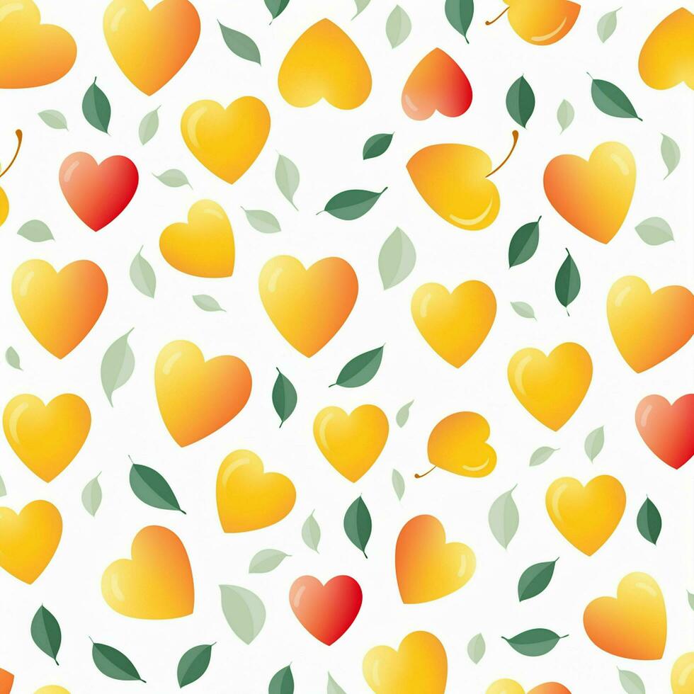 colorful hearts and leaves background design. ai generated free photo