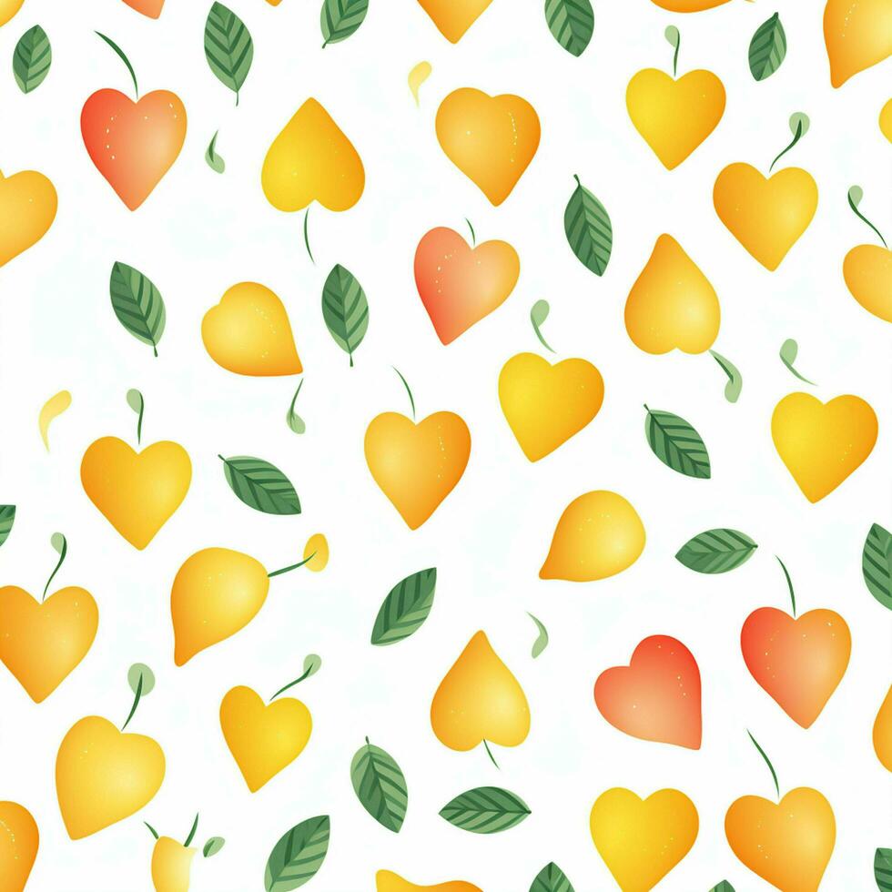 colorful hearts and leaves background design. ai generated free photo