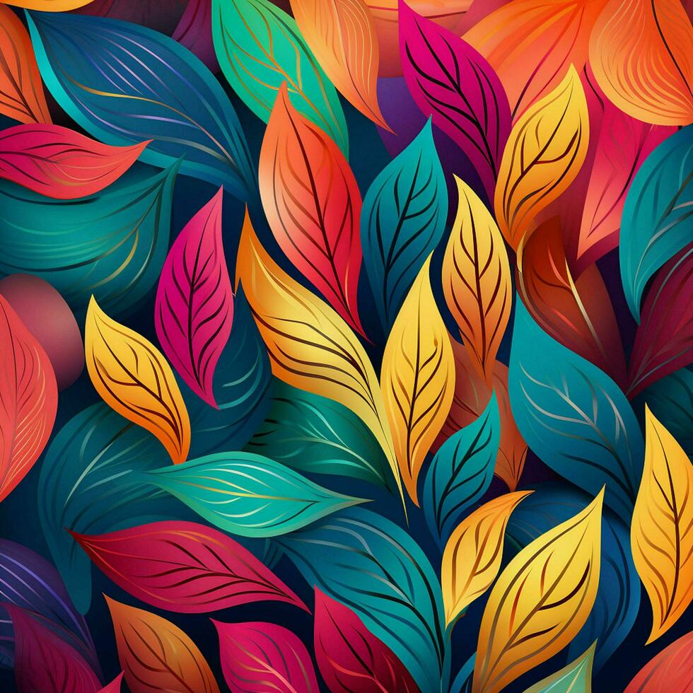 colorful tropical leaves background design. ai generated free photo