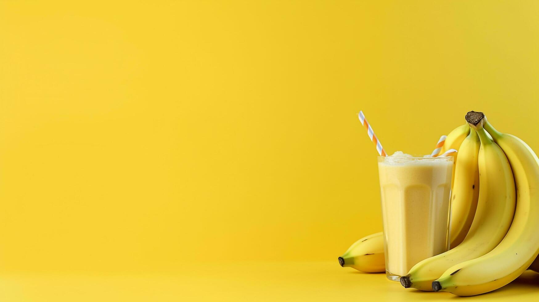 Healthy banana fruit smoothies.Generative Ai. photo