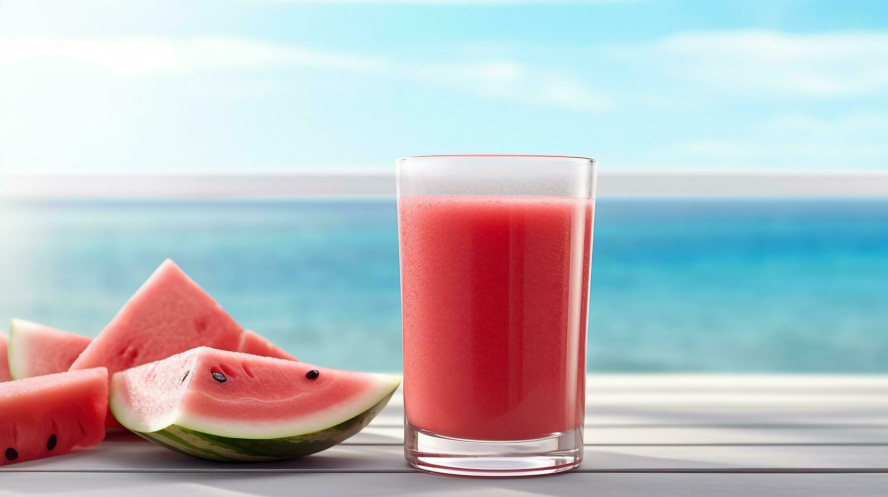 Healthy watermelon fruit smoothies.Generative Ai. photo