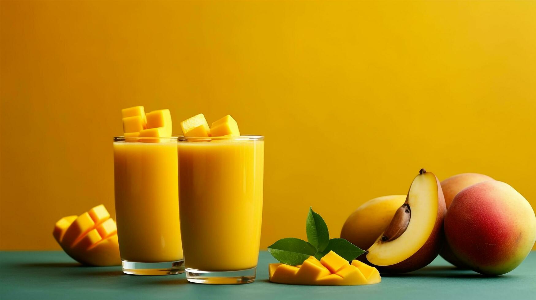 Healthy mango fruit smoothies.Generative Ai. photo