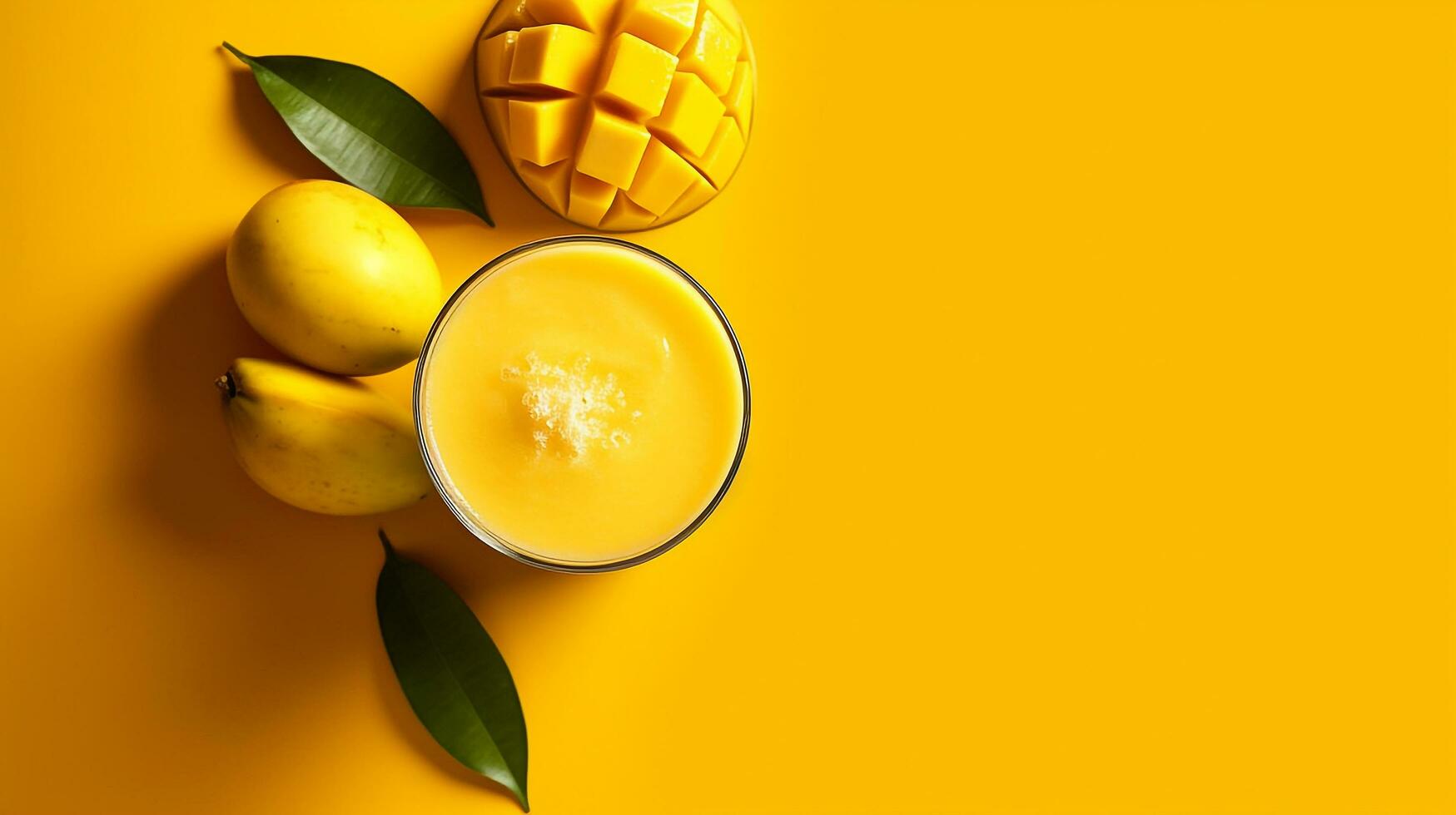 Healthy mango fruit smoothies.Generative Ai. photo